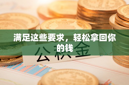 桑日满足这些要求，轻松拿回你的钱